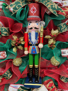 Nutcracker Christmas Wreath, Holiday Front Door Decor, KatsCreationsNMore