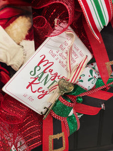 Santa’s Magic Key Christmas Wreath, Holiday Front Door Decor, KatsCreationsNMore