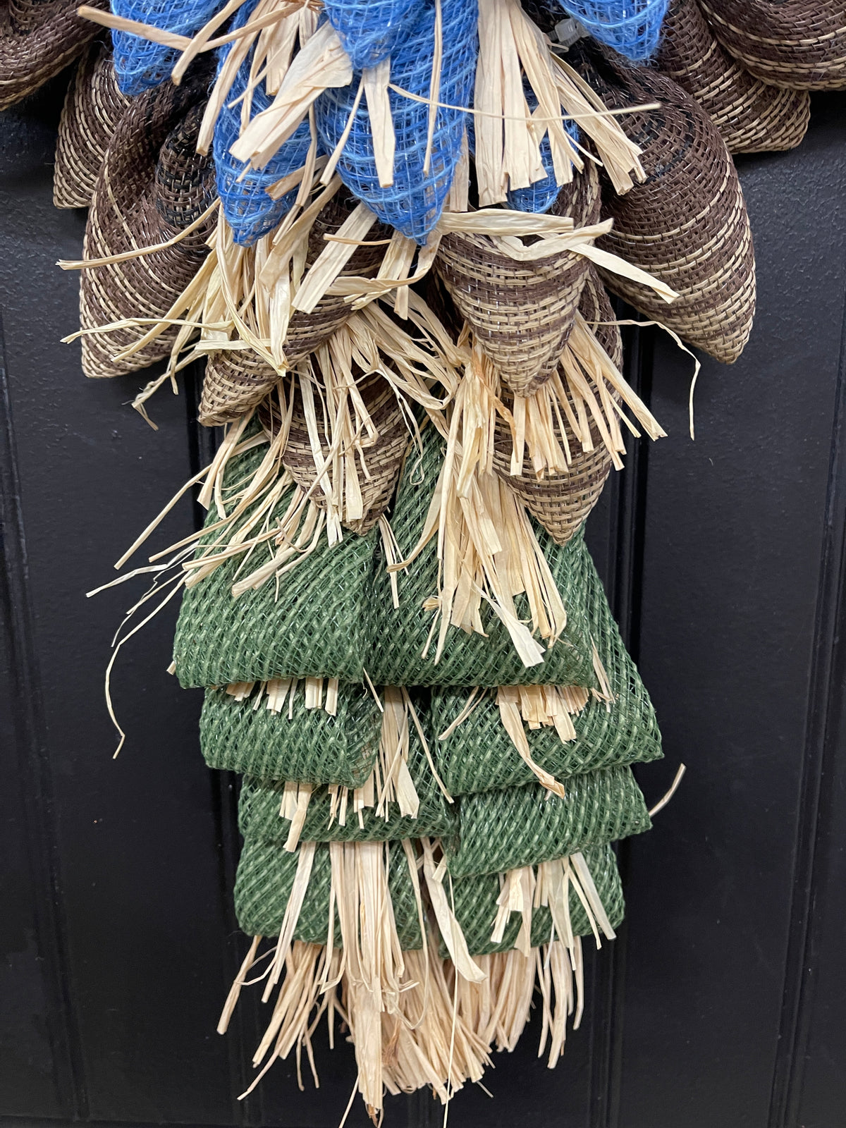 Rustic Fall Scarecrow Door Hanger Wreath by KatsCreationsNMore