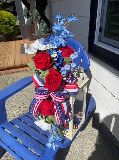 Patriotic Floral Lantern Swag