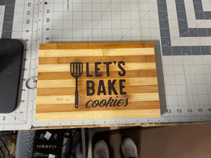 Let’s Bake Cookies Mini Wooden Cutting Board Sign