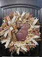 Country Rustic Chocolate Bunny Wreath, Farmhouse Easter Front Door Decor, KatsCreationsNMore