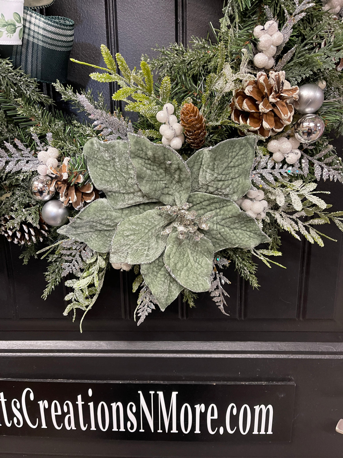 Merry & Bright Sage Green Christmas Wreath | 26” Frosted Evergreen Holiday Decor