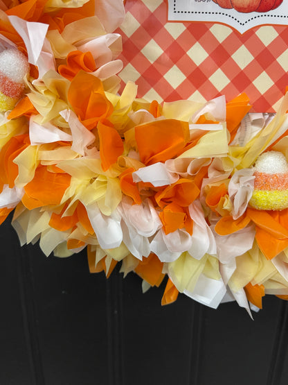 Halloween Boo Ghost Candy Corn Wreath, KatsCreationsNMore