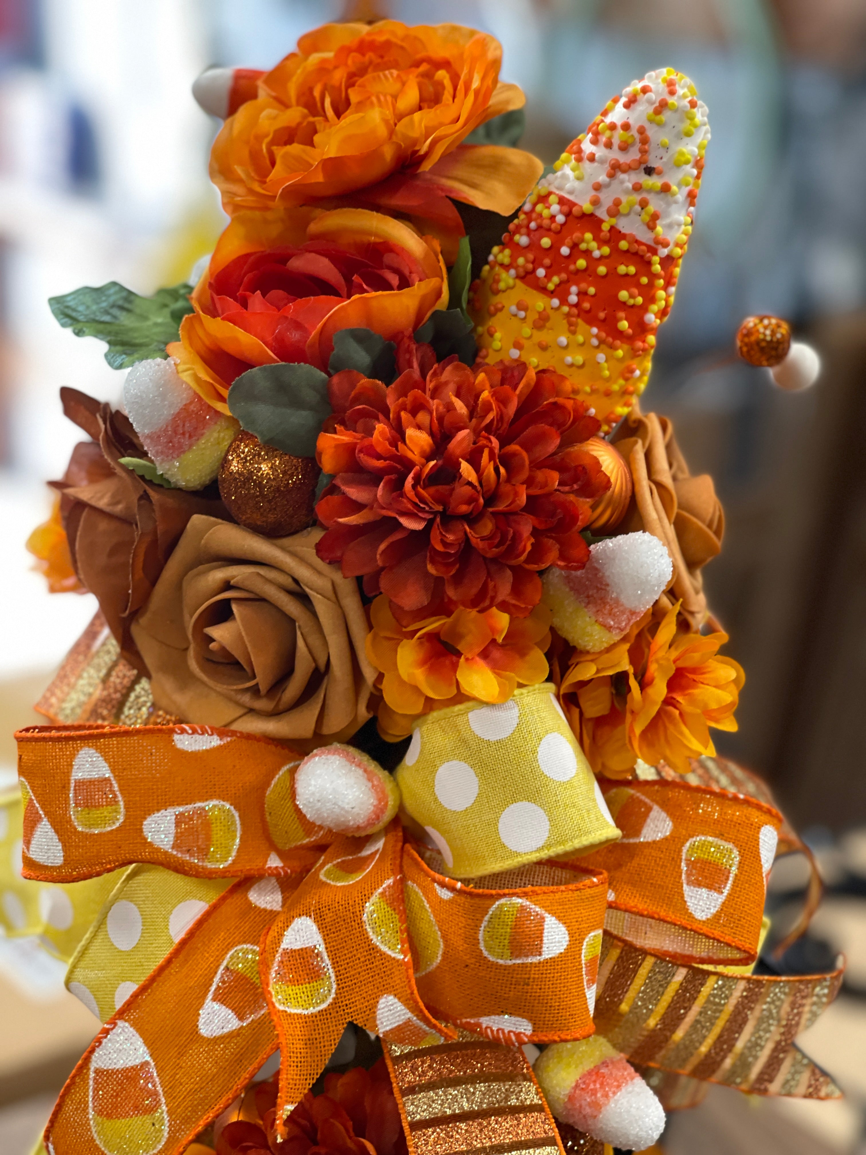 Candy Corn Lantern Swag, Halloween Table Runner, KatsCreationsNMore