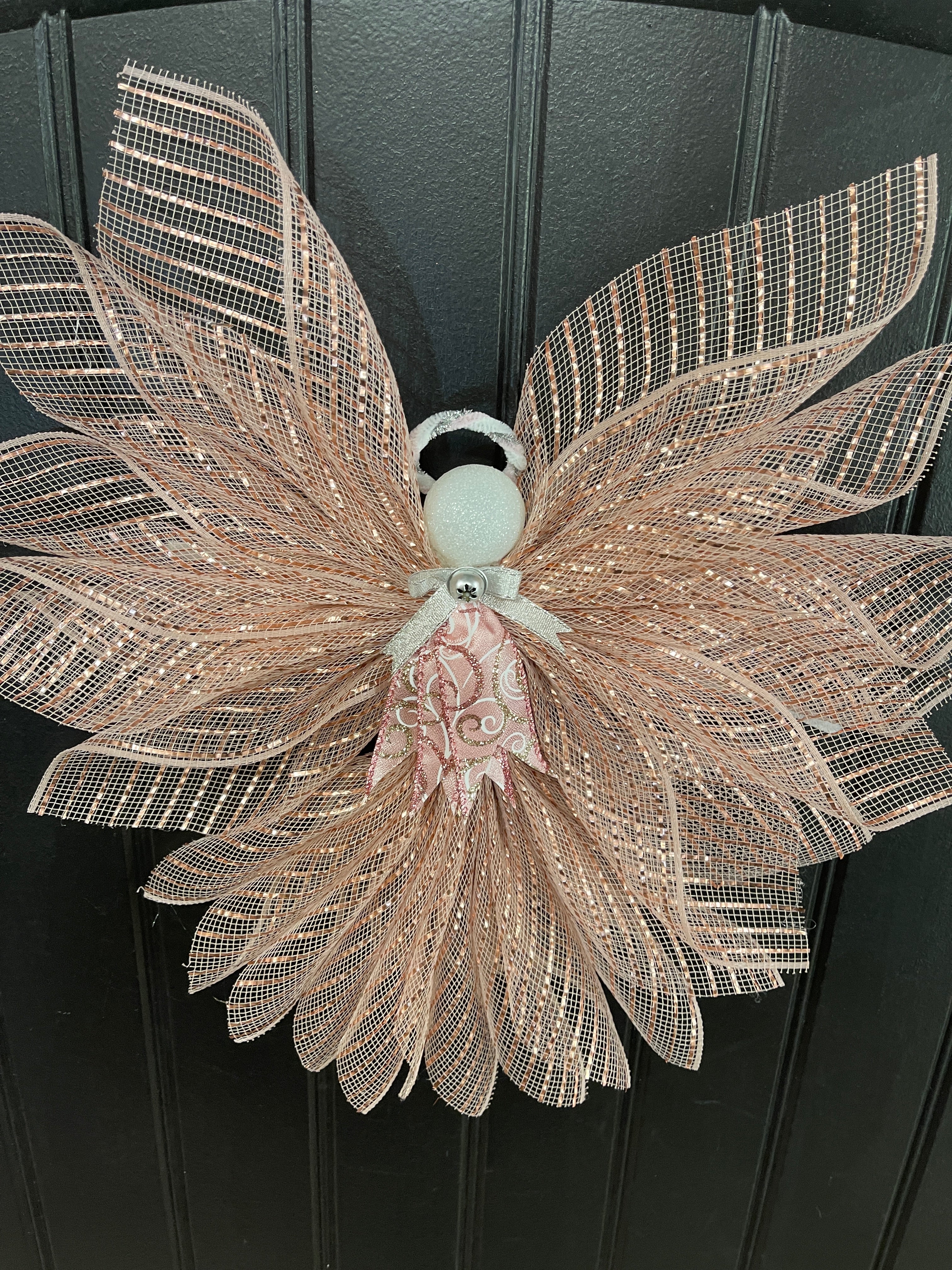 Rose Gold Angel Tree Topper, Christmas Angel Decor, Graveside Memorial, Guardian Prayer Angel Reminders, KatsCreationsNMore