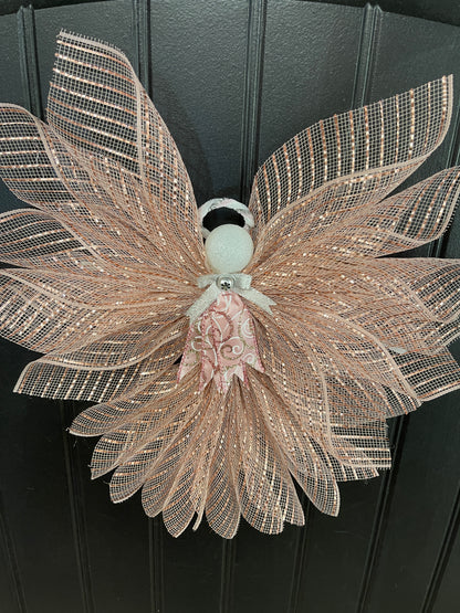 Rose Gold Angel Tree Topper, Christmas Angel Decor, Graveside Memorial, Guardian Prayer Angel Reminders, KatsCreationsNMore