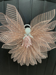 Rose Gold Angel Tree Topper, Christmas Angel Decor, Graveside Memorial, Guardian Prayer Angel Reminders, KatsCreationsNMore