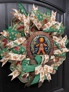 Gingerbread Storm Door Christmas Wreath by KatsCreationsNMore