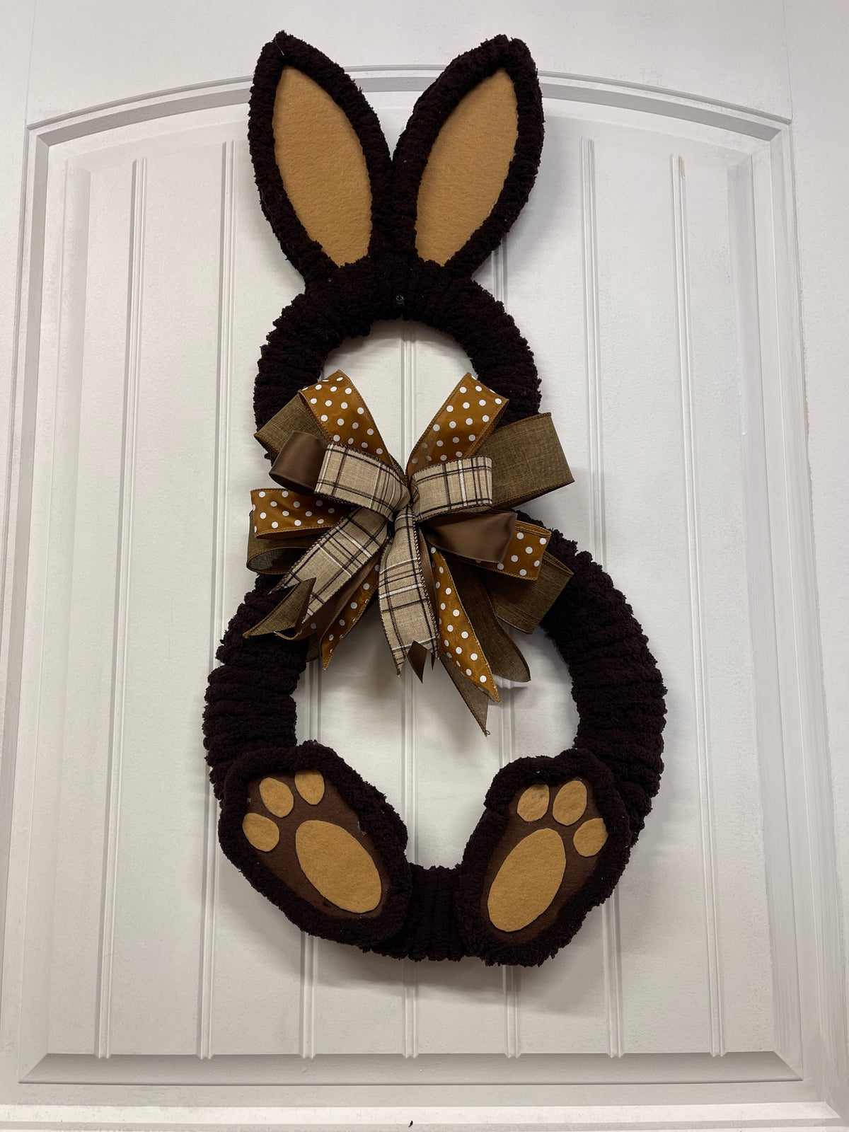 Chocolate Chenille Bunny Wreath