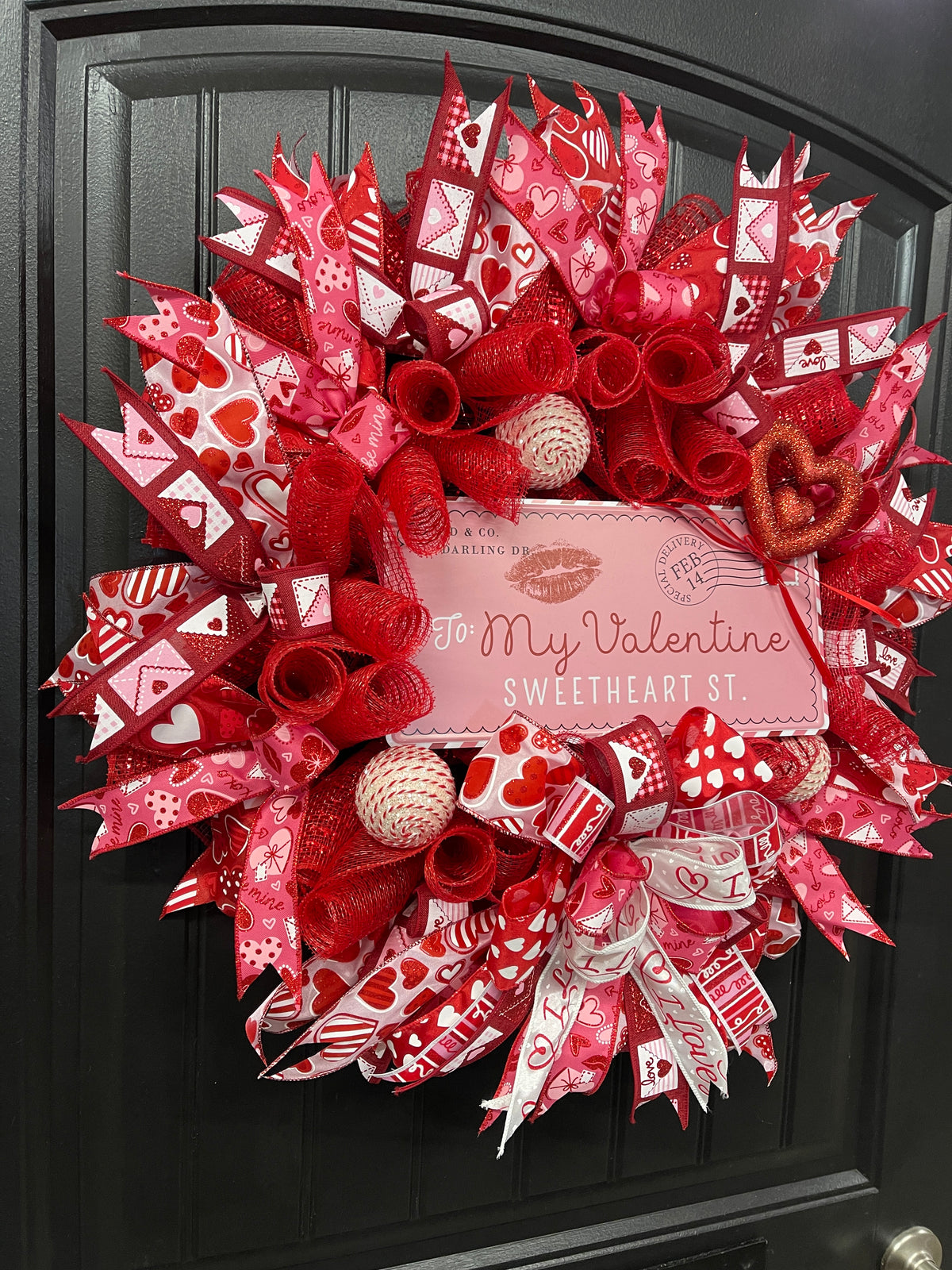 My Valentine Sweetheart St Wreath, Love Letter Front Door Decor, KatsCreationsNMore