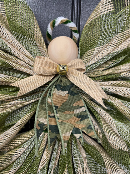 Army Military Angel Wreath, US Army Support Guardian Angel Wall Hanging, Veteran Tribute, Graveside Memorial, KatsCreationsNMore