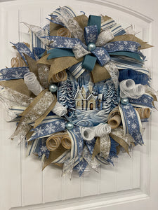 Country Winter Church Wreath, KatsCreationsNMore