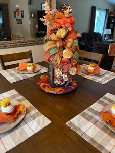 Fall Floral Lantern Swag, Autumn Table Centerpiece, KatsCreationsNMore