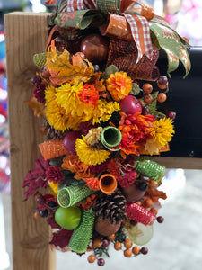 Fall Mailbox Swag, Autumn Floral Centerpiece, Thanksgiving Table Runner, KatsCreationsNMore