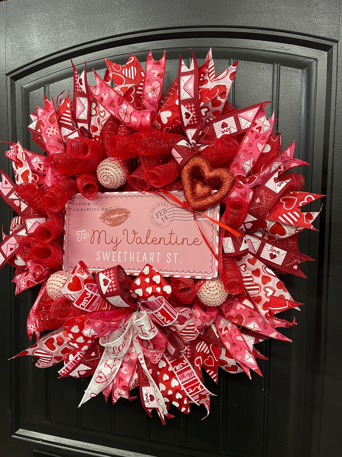 My Valentine Sweetheart St Wreath, Love Letter Front Door Decor, KatsCreationsNMore