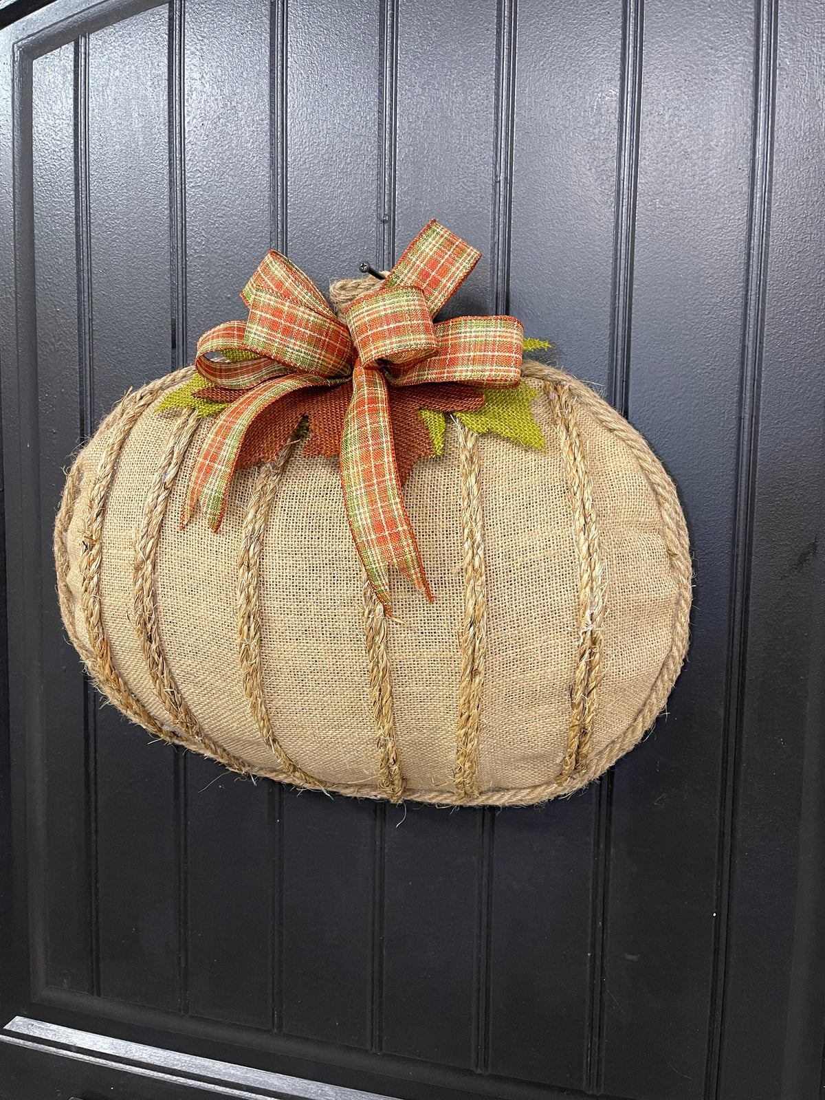 Rustic Fall Burlap Pumpkin Wreath, KatsCreationsNMore