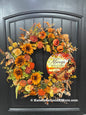 Always Welcome Fall Grapevine Wreath | Handmade Autumn Front Door Decor | KatsCreationsNMore
