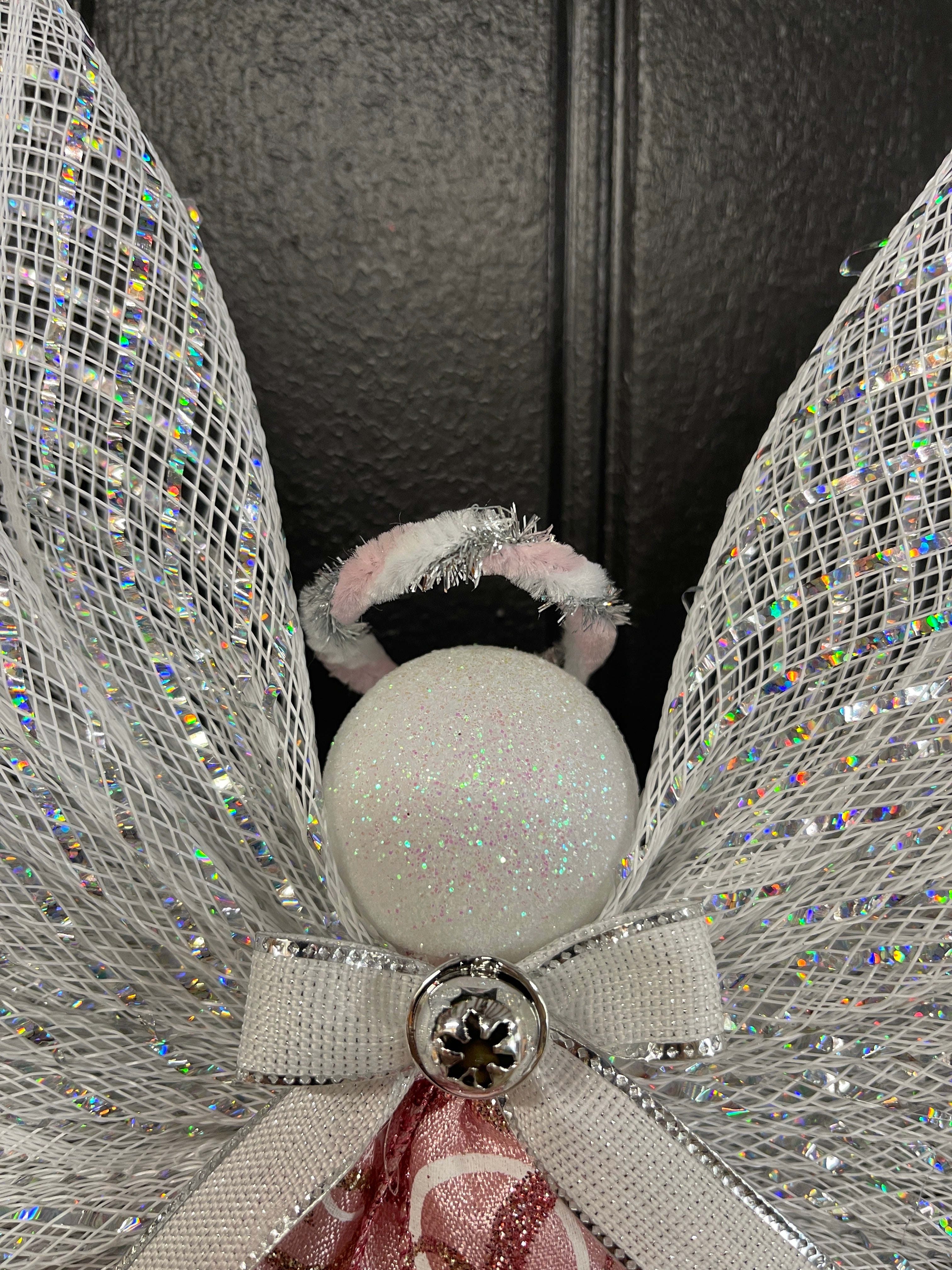 Rose Gold Christmas Angel Tree Topper, Guardian Angel, Graveside Memorial, KatsCreationsNMore