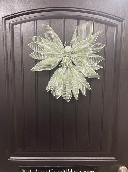 Spring Angel Tree Topper, Limited Edition Sage and Cream Angel Decor, KatsCreationsNMore