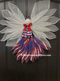 Limited Edition Patriotic Angel – America 250th Anniversary Decor, Liberty Angel Wreath Attachment, Red White Blue Deco Mesh Angel, 4th of July Door Decor, Faith Limited Edition Angel, KatsCreationsNMore