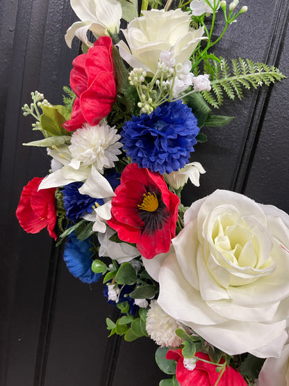 Patriotic Floral Hoop Wreath