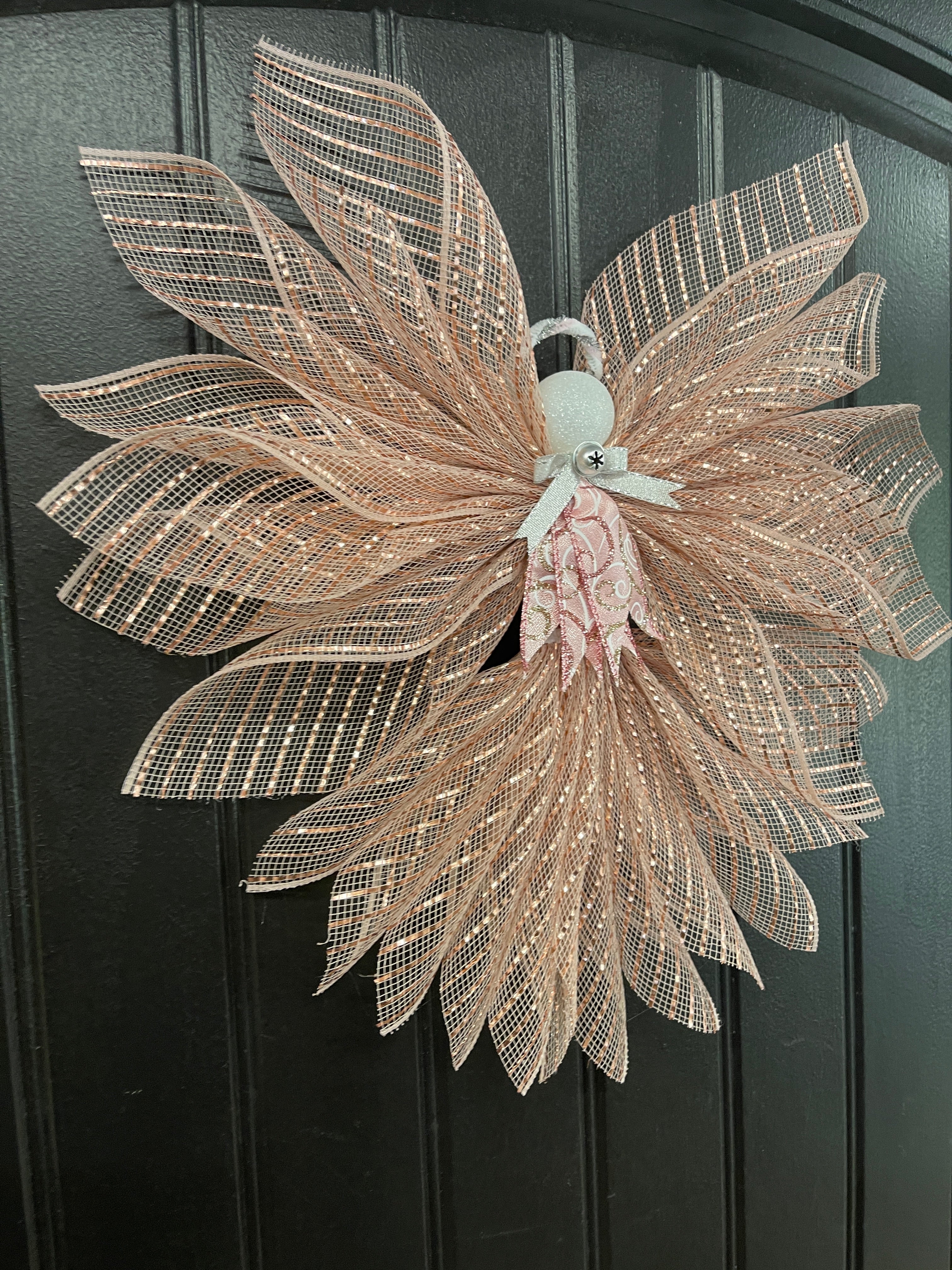 Rose Gold Angel Tree Topper, Christmas Angel Decor, Graveside Memorial, Guardian Prayer Angel Reminders, KatsCreationsNMore