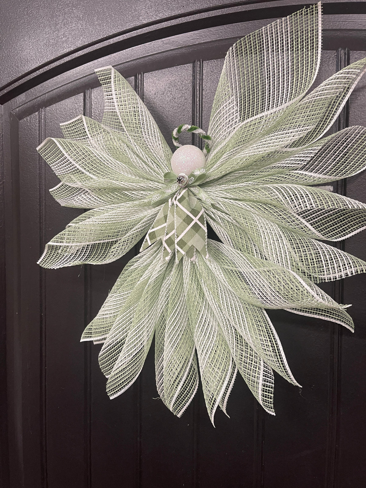 Spring Angel Tree Topper, Limited Edition Sage and Cream Angel Decor, KatsCreationsNMore