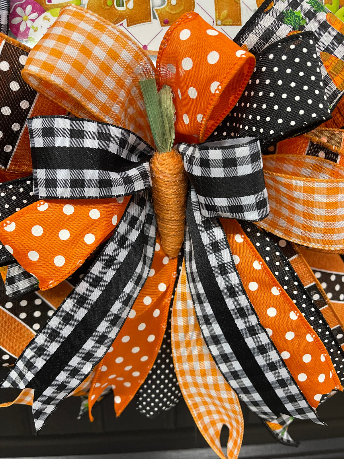 Happy Easter Carrot Wreath, Spring Front Door Decor, KatsCreationsNMore