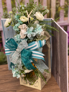 Mermaid Beach Lantern Swag, Ocean Cottage Home Decor, KatsCreationsNMore