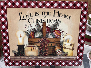 Country Christmas Wreath Love Is The Heart Of Christmas Decor by KatsCreationsNMore