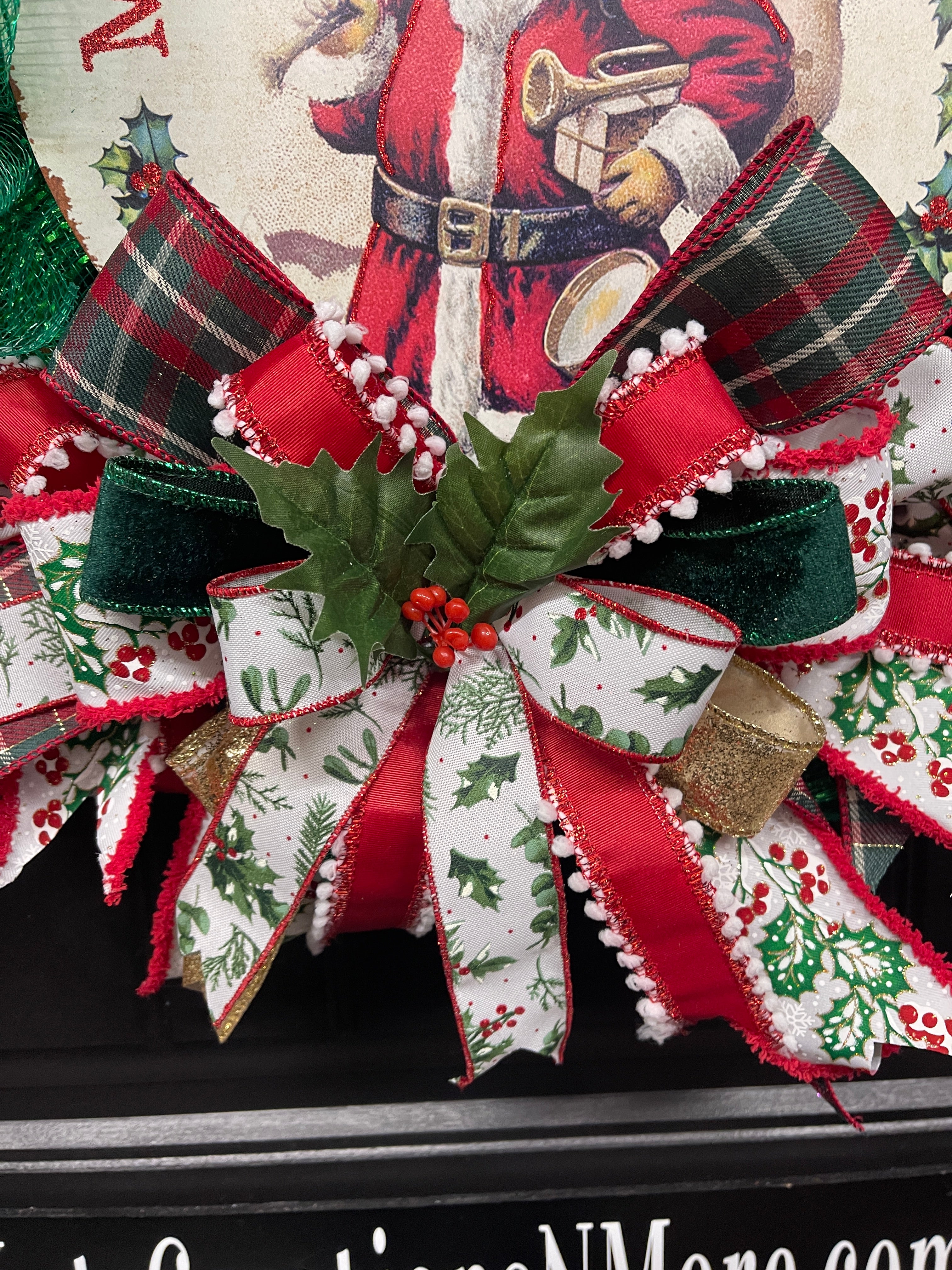 Merry Christmas Vintage Santa Wreath, KatsCreationsNMore