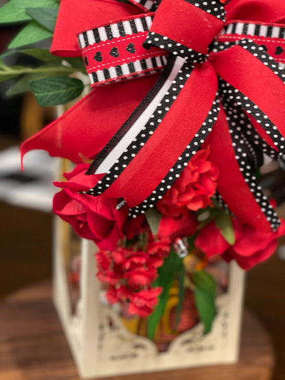 ❤️ Valentine’s Day Lantern Swag | Romantic Red Rose Décor | Lantern or Pillar Swag | KatsCreationsNMore