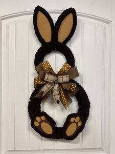 Chocolate Chenille Bunny Wreath