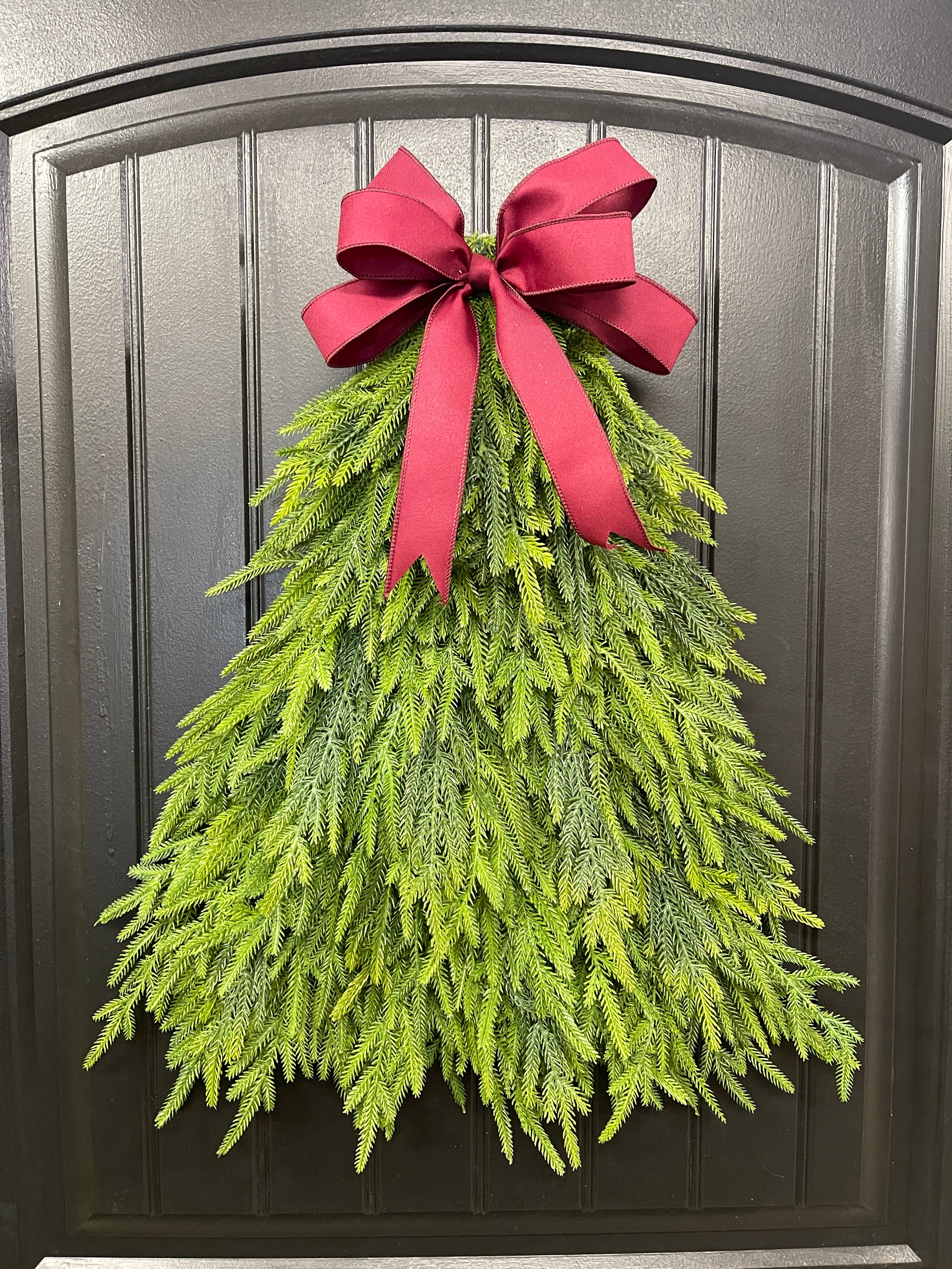 Norfolk Artificial Pine Tree Christmas Wreath, Winter Real Touch Front Door Decor, KatsCreationsNMore