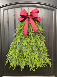 Norfolk Artificial Pine Tree Christmas Wreath, Winter Real Touch Front Door Decor, KatsCreationsNMore