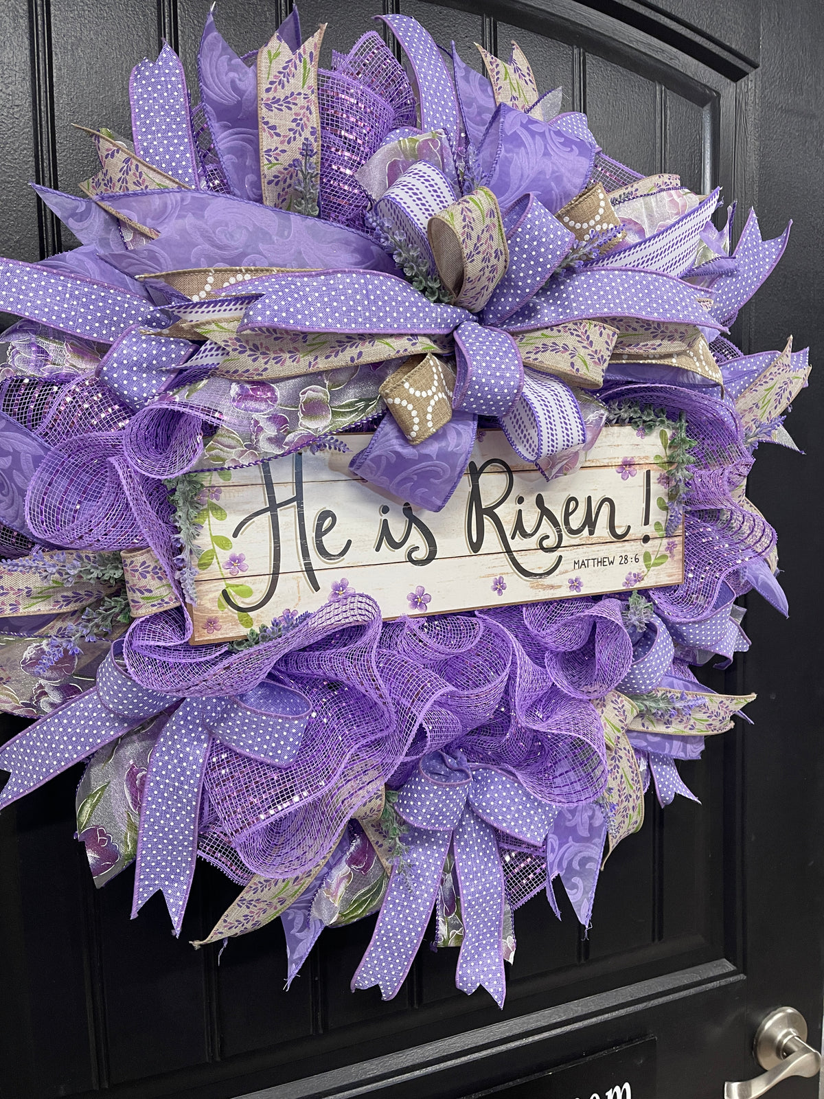 He is Risen Wreath, Religious Spring Front Door Decor, KatsCreationsNMore