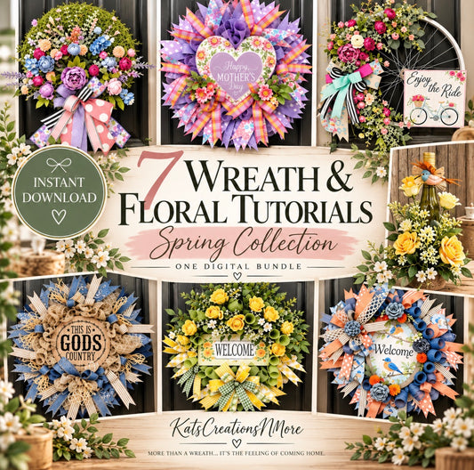 7 Wreath Making Tutorials Bundle, DIY Wreath & Floral Projects, Supply Lists, Video Instructions, Instant Digital Download