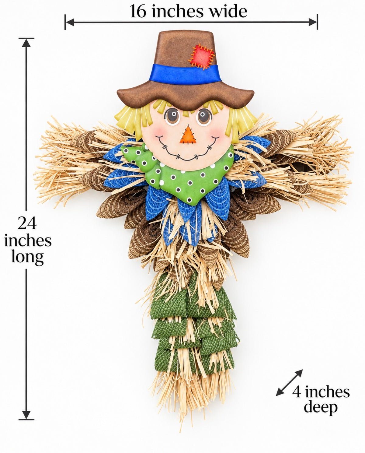 Rustic Fall Scarecrow Door Hanger Wreath by KatsCreationsNMore