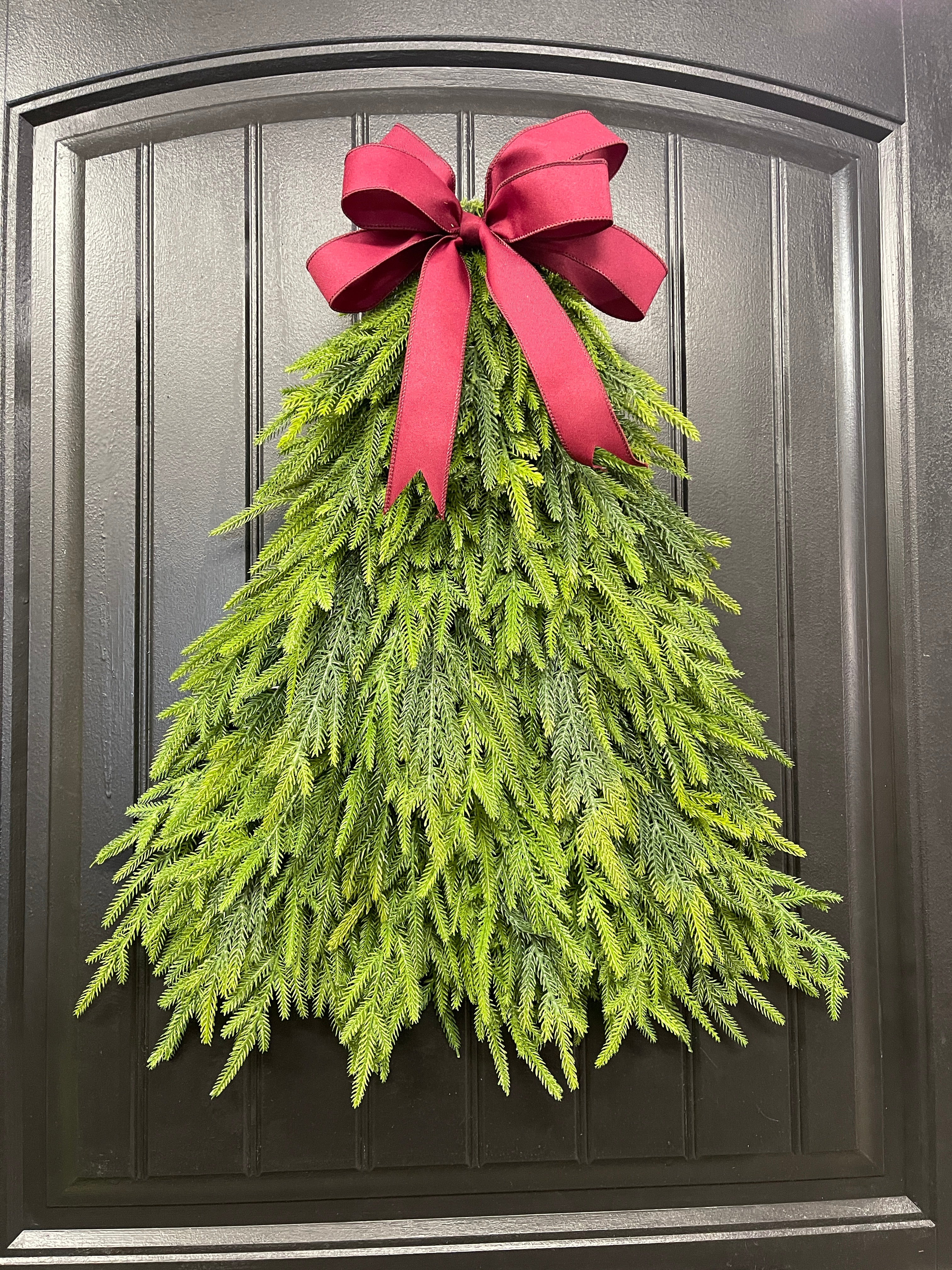 Norfolk Artificial Pine Tree Christmas Wreath, Winter Real Touch Front Door Decor, KatsCreationsNMore