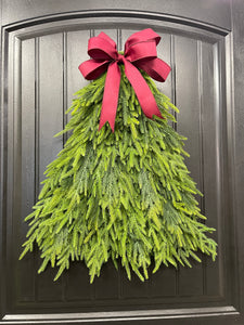 Norfolk Artificial Pine Tree Christmas Wreath, Winter Real Touch Front Door Decor, KatsCreationsNMore