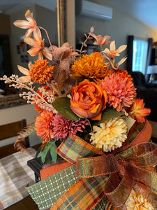 Fall Floral Lantern Swag, Autumn Table Centerpiece, KatsCreationsNMore