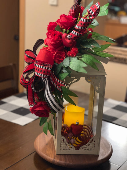 ❤️ Valentine’s Day Lantern Swag | Romantic Red Rose Décor | Lantern or Pillar Swag | KatsCreationsNMore