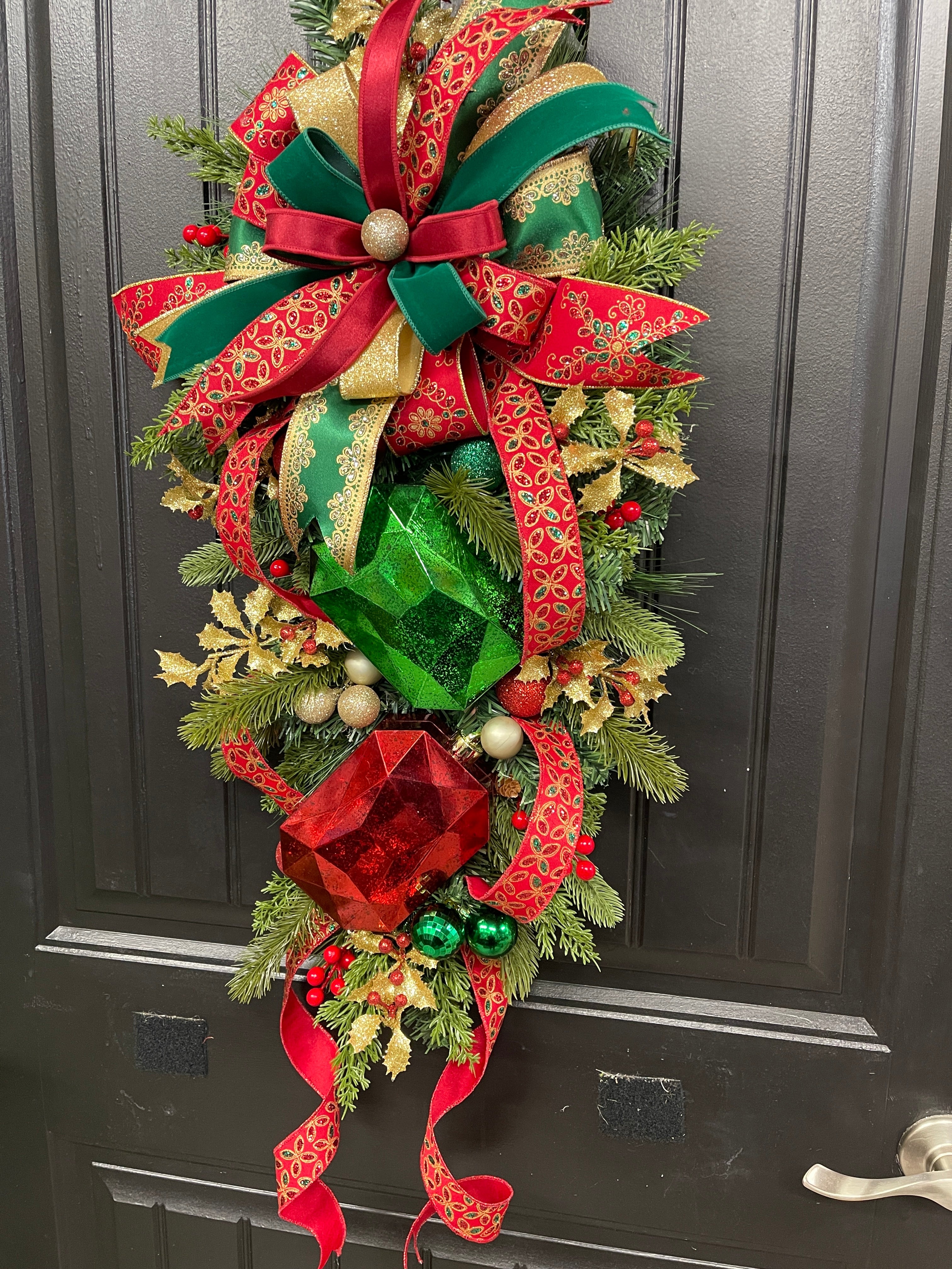 Antiques Jewel Christmas Swag, Victorian Elegant Holiday Door Decor, KatsCreationsNMore