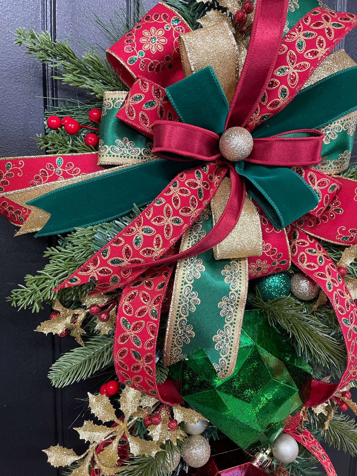 Antiques Jewel Christmas Swag, Victorian Elegant Holiday Door Decor, KatsCreationsNMore