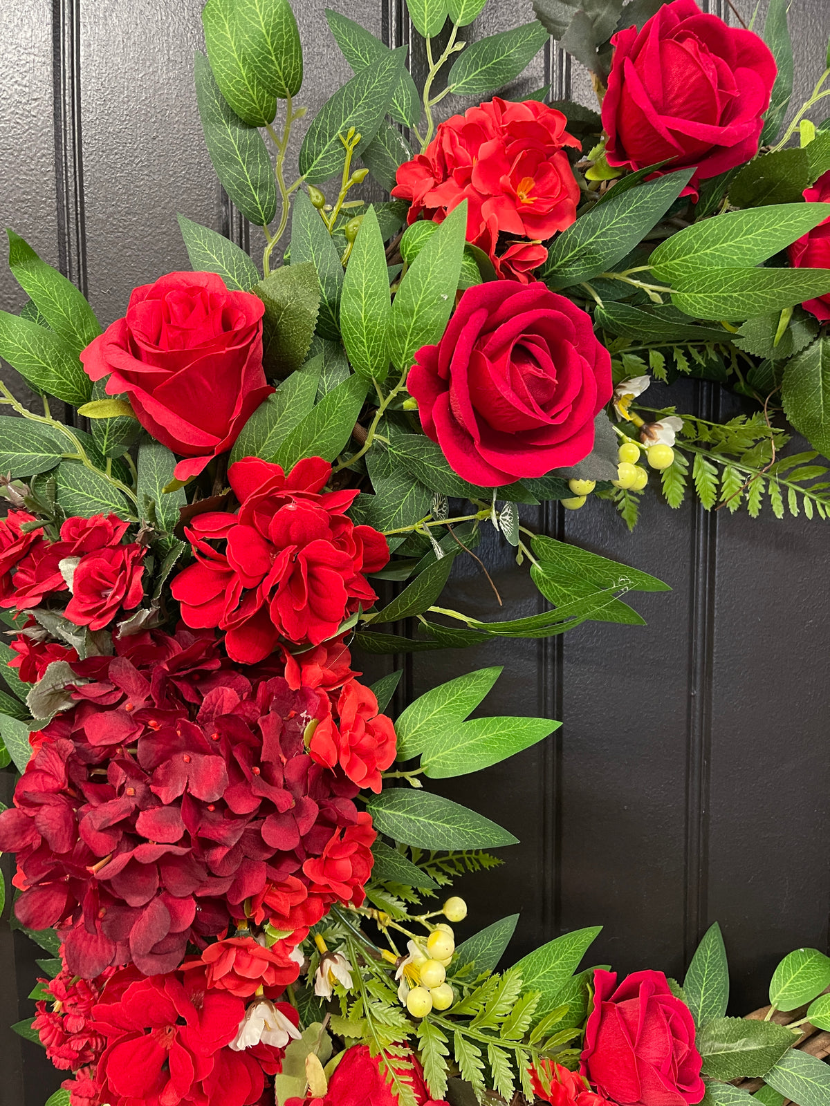Faith-Filled Red Rose Christian Grapevine Wreath | Meaningful Christian Home Décor | Memorial, Wedding & Devotional Floral Wreath | KatsCreationsNMore