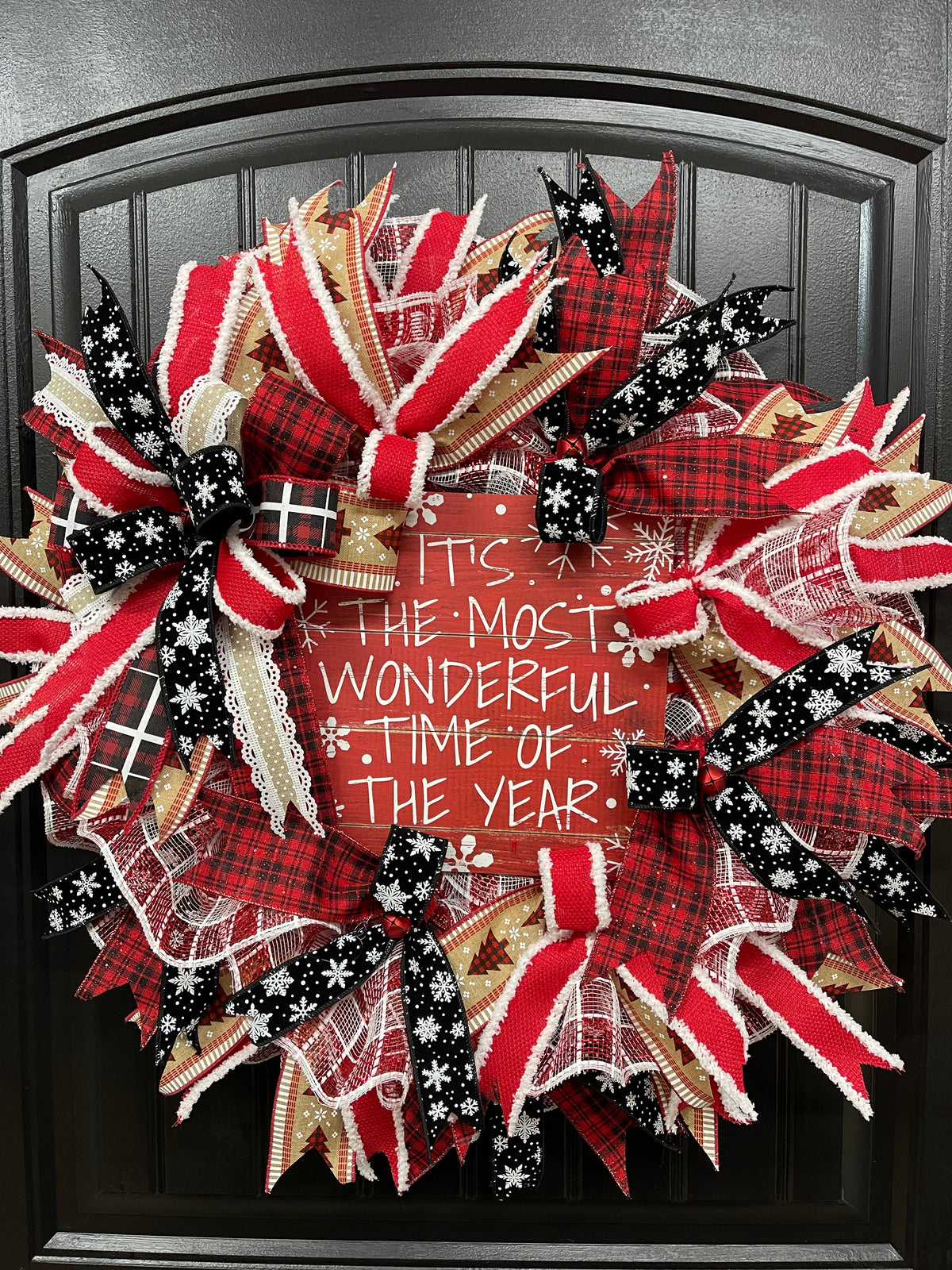 It’s The Most Wonderful Time of the Year Christmas Buffalo Plaid Wreath