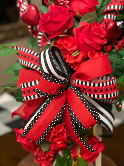 ❤️ Valentine’s Day Lantern Swag | Romantic Red Rose Décor | Lantern or Pillar Swag | KatsCreationsNMore