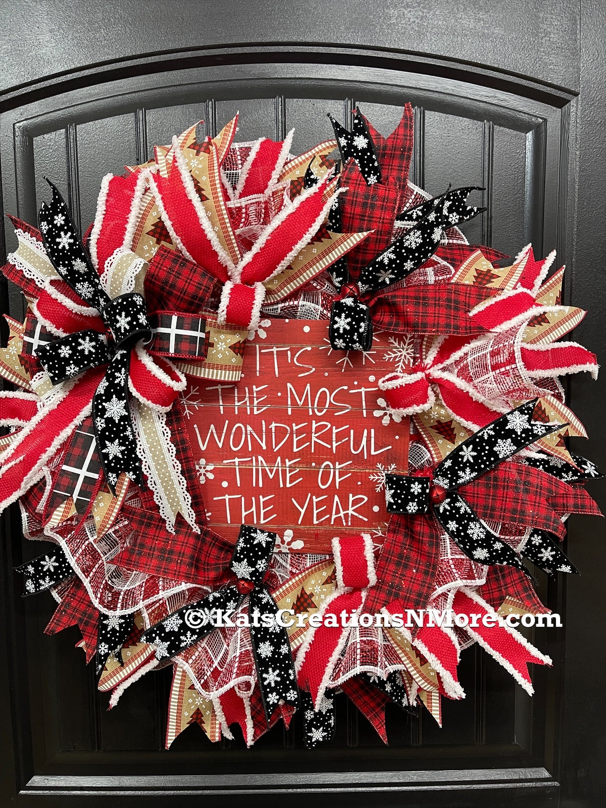 It’s The Most Wonderful Time of the Year Christmas Buffalo Plaid Wreath