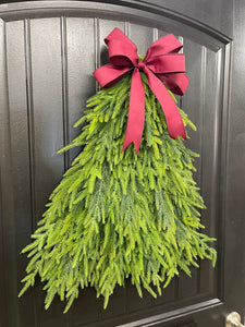 Norfolk Artificial Pine Tree Christmas Wreath, Winter Real Touch Front Door Decor, KatsCreationsNMore